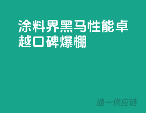 涂料界黑马，性能卓越，口碑爆棚！