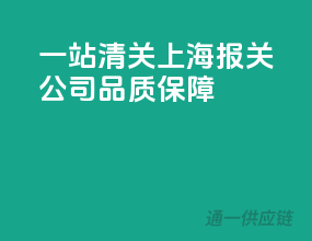 一站清关，上海报关公司品质保障