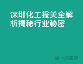 深圳化工报关全解析，揭秘行业秘密