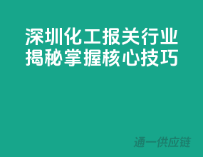 深圳化工报关行业揭秘，掌握核心技巧