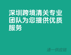 深圳跨境清关，专业团队为您提供优质服务