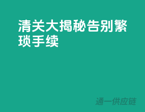 清关大揭秘：告别繁琐手续