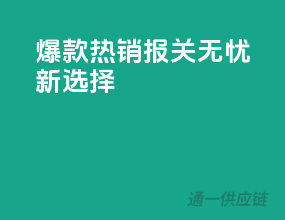 爆款热销，报关无忧新选择
