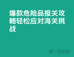 爆款！危险品报关攻略，轻松应对海关挑战
