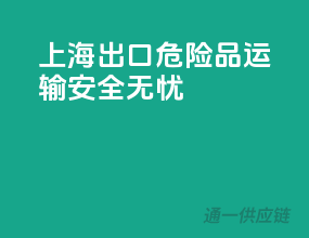 上海出口，危险品运输安全无忧