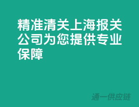 精准清关，上海报关公司为您提供专业保障