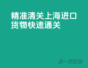 精准清关，上海进口货物快速通关