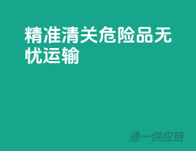 精准清关，危险品无忧运输