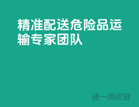 精准配送，危险品运输专家团队