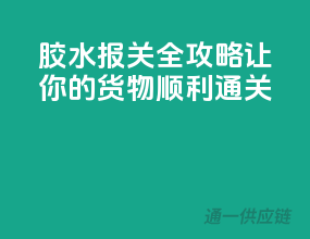 胶水报关全攻略，让你的货物顺利通关