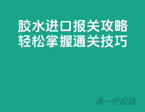 胶水进口报关攻略，轻松掌握通关技巧