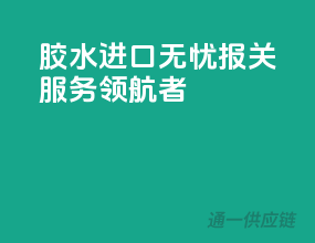 胶水进口无忧，报关服务领航者