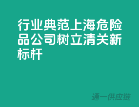 行业典范，上海危险品公司树立清关新标杆