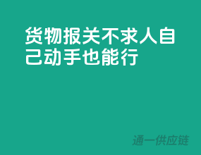 货物报关不求人，自己动手也能行