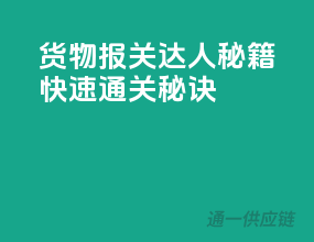 货物报关达人秘籍，快速通关秘诀