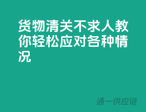 货物清关不求人，教你轻松应对各种情况