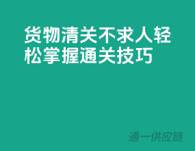 货物清关不求人，轻松掌握通关技巧