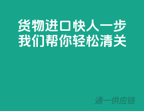 货物进口快人一步，我们帮你轻松清关