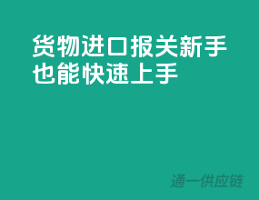 货物进口报关，新手也能快速上手