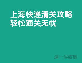 上海快递清关攻略，轻松通关无忧