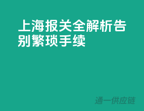 上海报关全解析，告别繁琐手续