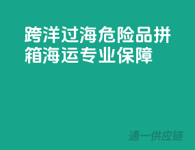 跨洋过海，危险品拼箱海运，专业保障