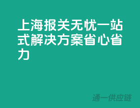 上海报关无忧，一站式解决方案，省心省力