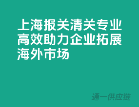 上海报关清关，专业高效，助力企业拓展海外市场