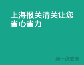 上海报关清关，让您省心省力