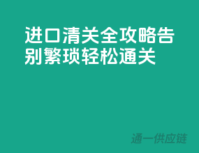 进口清关全攻略：告别繁琐，轻松通关