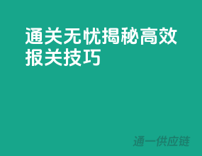 通关无忧，揭秘高效报关技巧