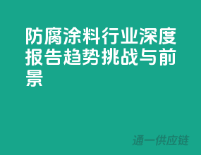 防腐涂料行业深度报告：趋势、挑战与前景