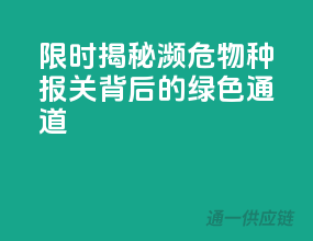 限时揭秘：濒危物种报关背后的绿色通道
