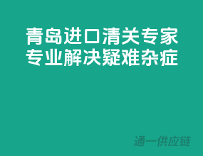 青岛进口清关专家，专业解决疑难杂症！