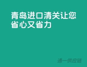 青岛进口清关，让您省心又省力！
