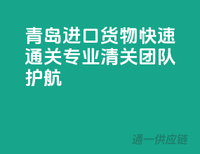 青岛进口货物快速通关，专业清关团队护航！