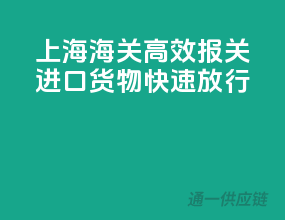 上海海关高效报关，进口货物快速放行