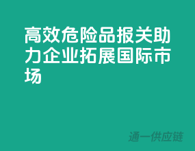 高效危险品报关，助力企业拓展国际市场