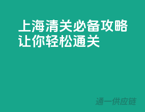上海清关必备攻略，让你轻松通关