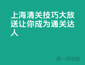 上海清关技巧大放送，让你成为通关达人