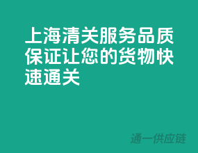 上海清关服务，品质保证，让您的货物快速通关