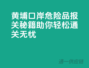 黄埔口岸危险品报关秘籍，助你轻松通关无忧