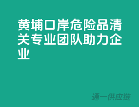 黄埔口岸危险品清关，专业团队助力企业