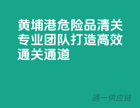 黄埔港危险品清关，专业团队打造高效通关通道