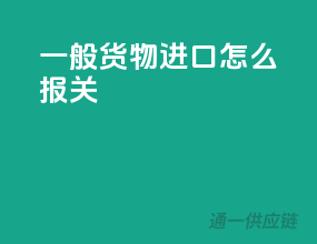 一般货物进口怎么报关