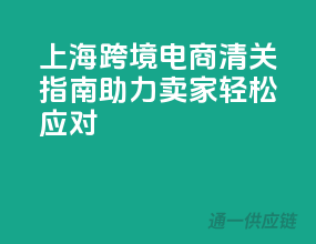 上海跨境电商清关指南，助力卖家轻松应对