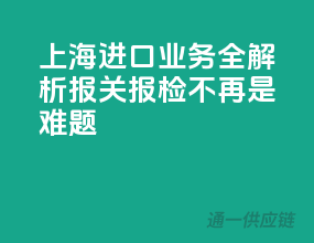 上海进口业务全解析，报关报检不再是难题！