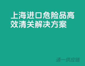 上海进口危险品，高效清关解决方案