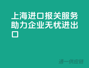 上海进口报关服务，助力企业无忧进出口