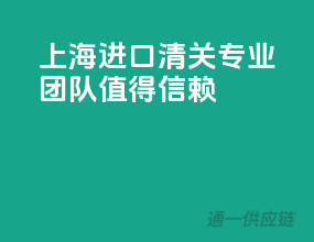 上海进口清关，专业团队，值得信赖！